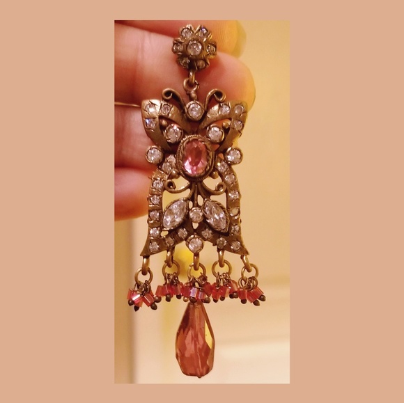 Pink semi precious victorian necklace & earring se - Picture 5 of 5